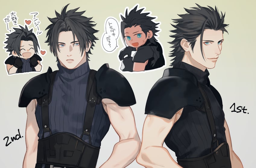 zack fair (final fantasy and 2 more) drawn by boooshow