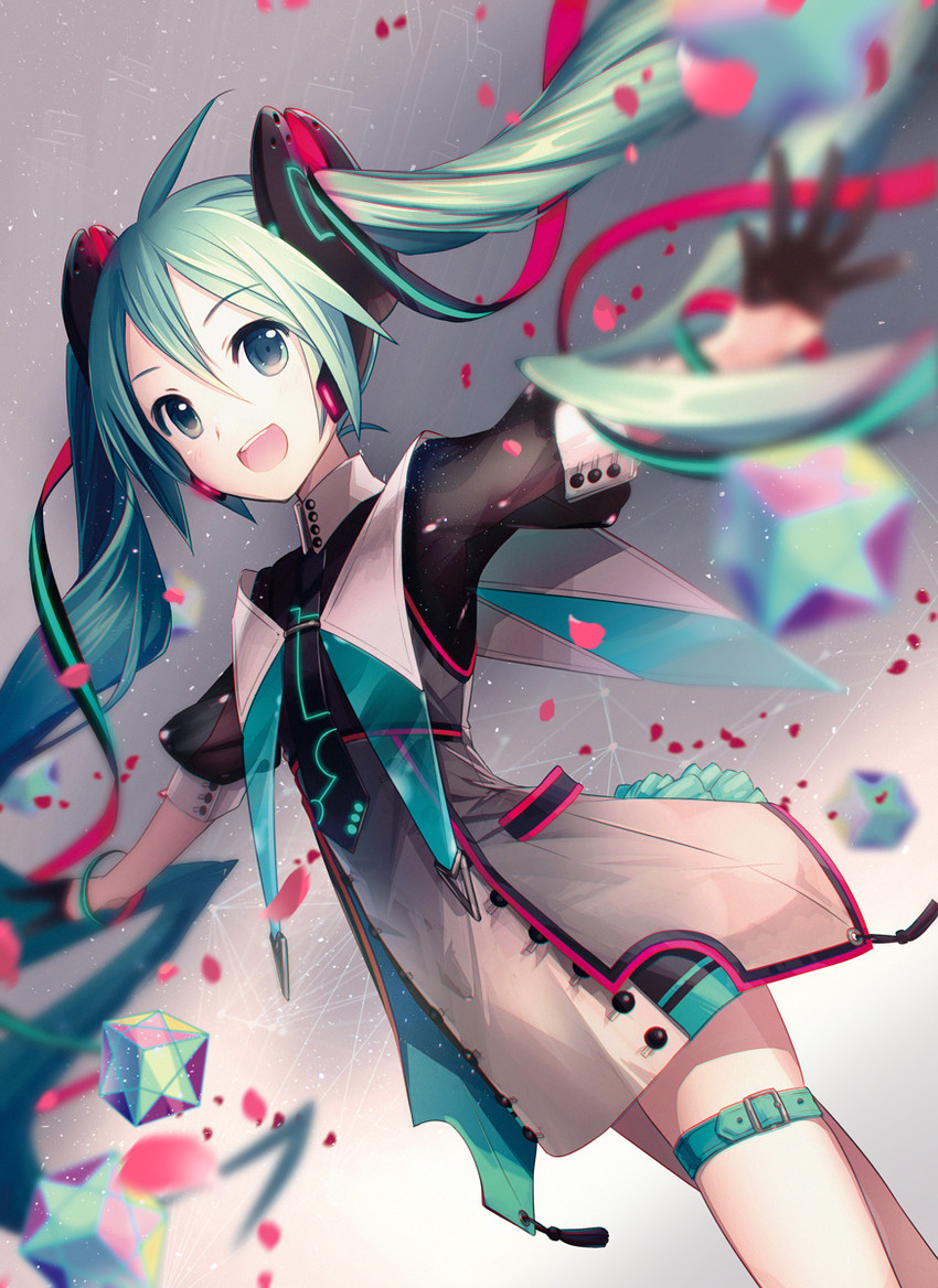 hatsune miku and magical mirai miku (vocaloid and 1 more) drawn by ixima