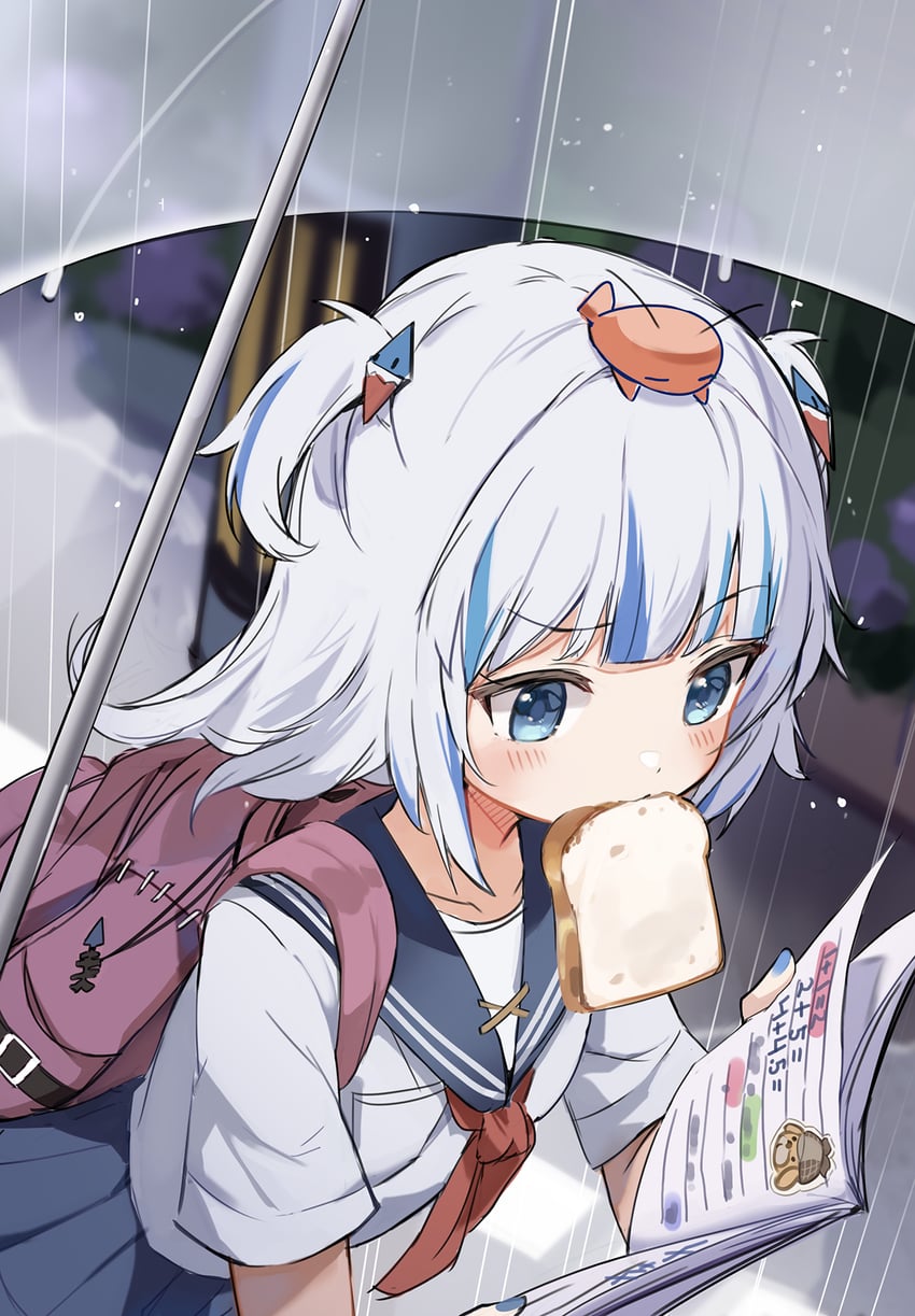 gawr gura, bubba, and ebi-chan (hololive and 1 more) drawn by orobou