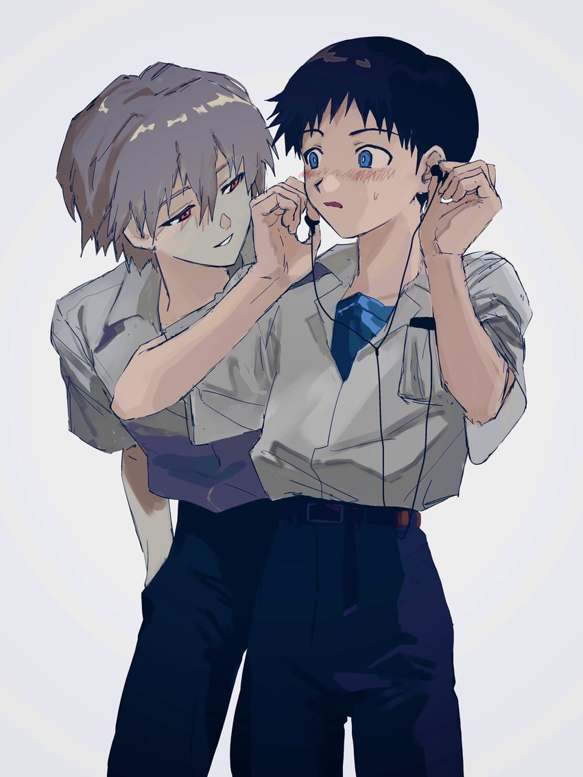 ikari shinji and nagisa kaworu (neon genesis evangelion) drawn by a12740807