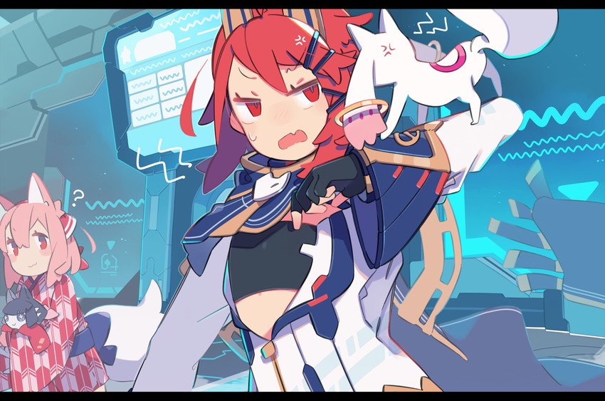 kyubey, protagonist, shima, and caltina (original and 3 more) drawn by pekeko_(pepekekeko)