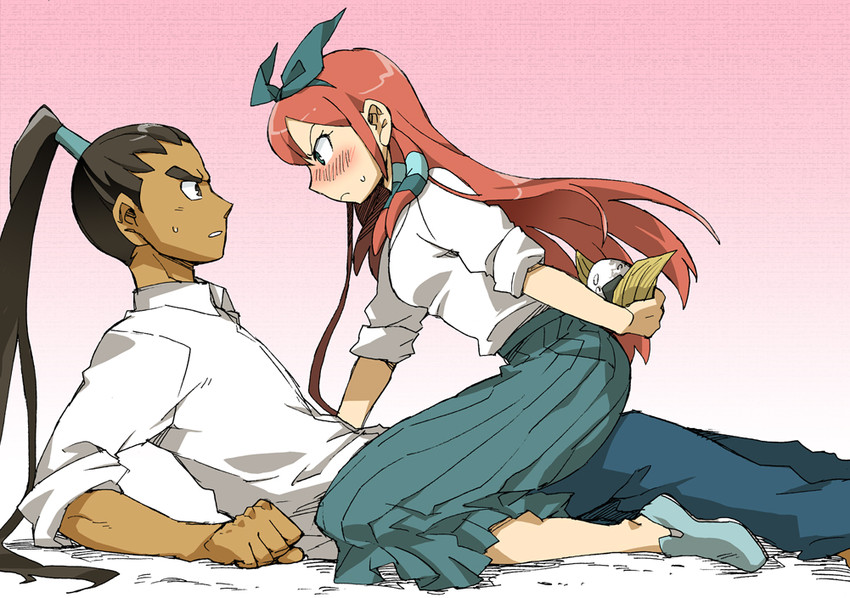seto midori and nishiki ryouma (inazuma eleven and 1 more) drawn by momonohito