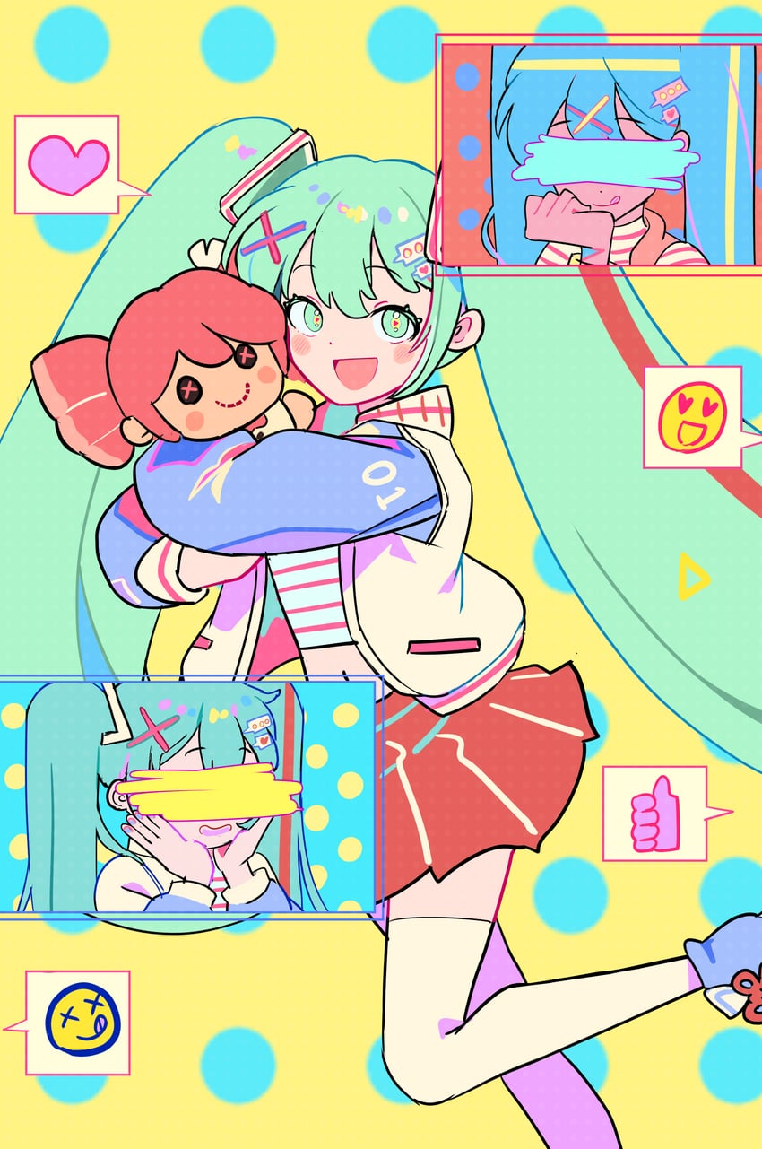 hatsune miku and kasane teto (vocaloid and 2 more) drawn by gabang