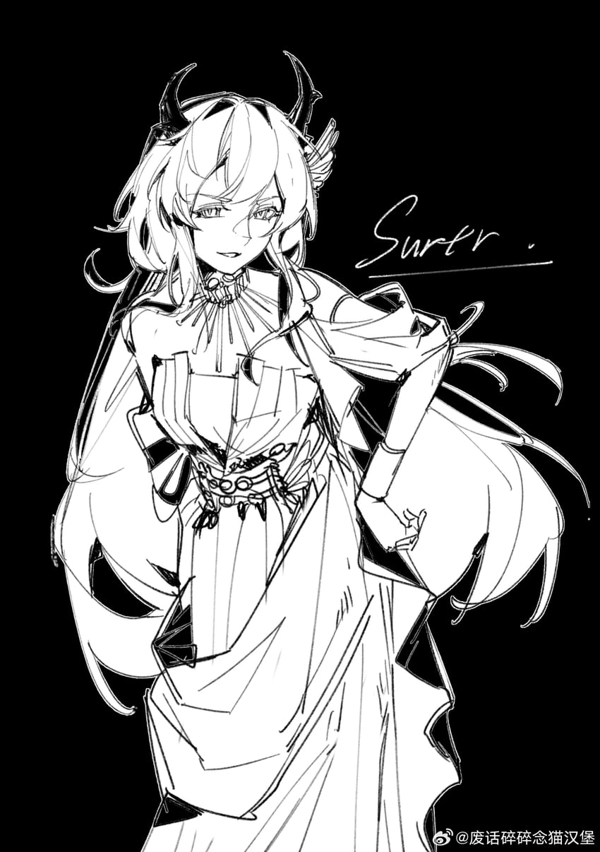 surtr (arknights and 1 more) drawn by feihua_suisuinian_mao_hanbao