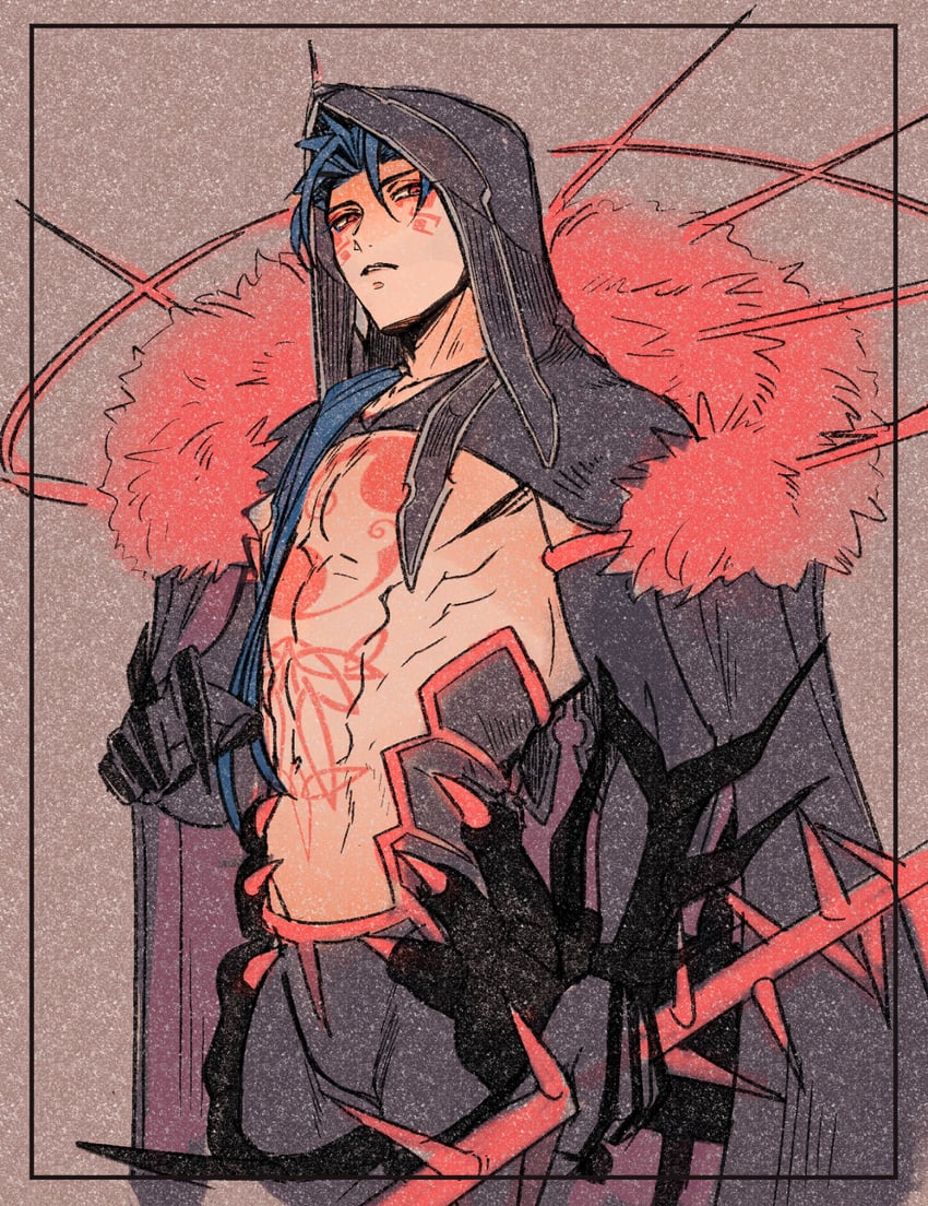 cu chulainn and cu chulainn alter (fate and 1 more) drawn by osoba_(smen29)