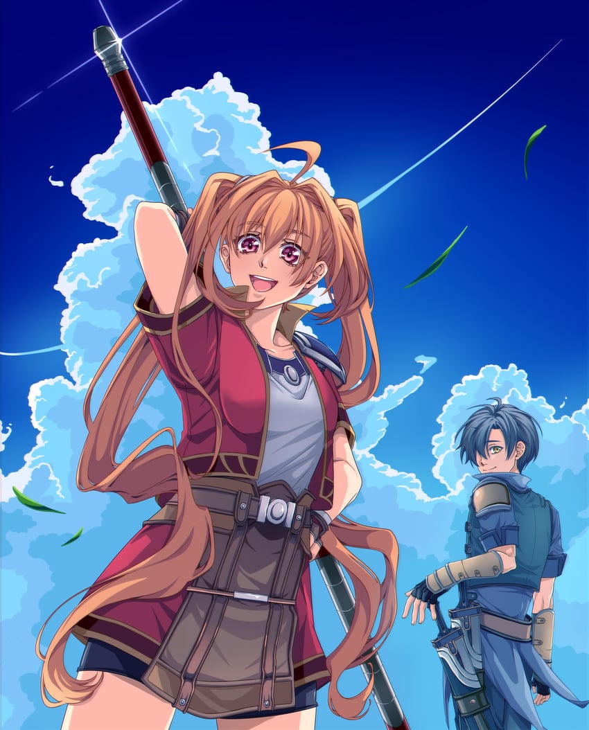 estelle bright and joshua bright (eiyuu densetsu and 1 more) drawn by yuzukiyo