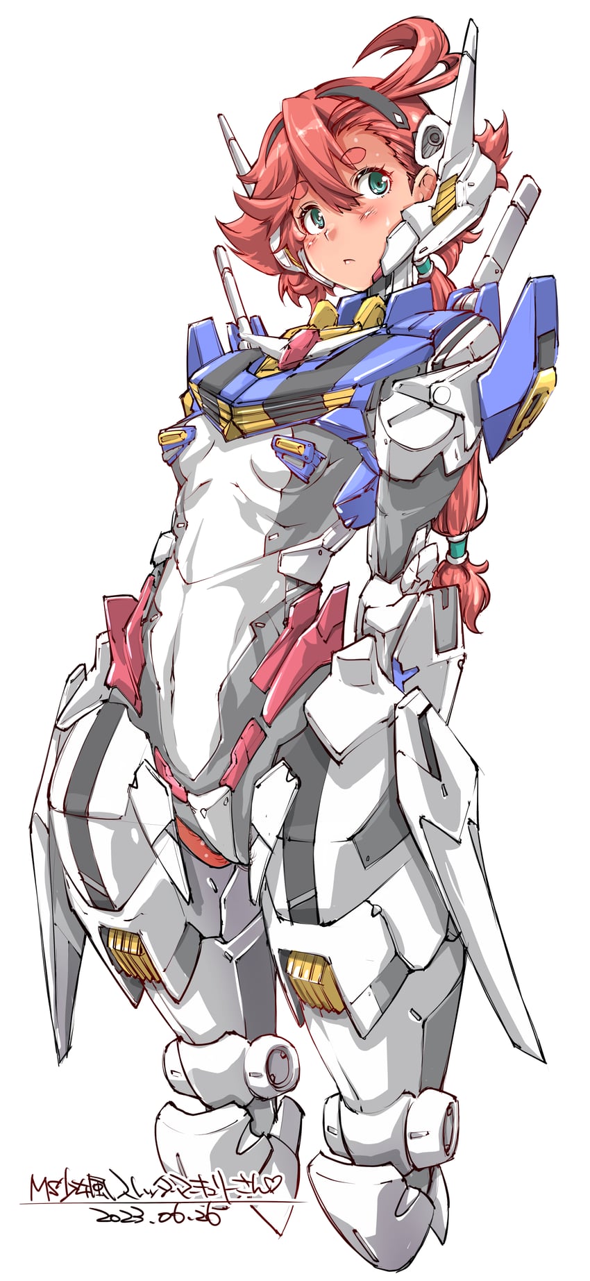 suletta mercury and gundam aerial (gundam and 1 more) drawn by yazawa_mana