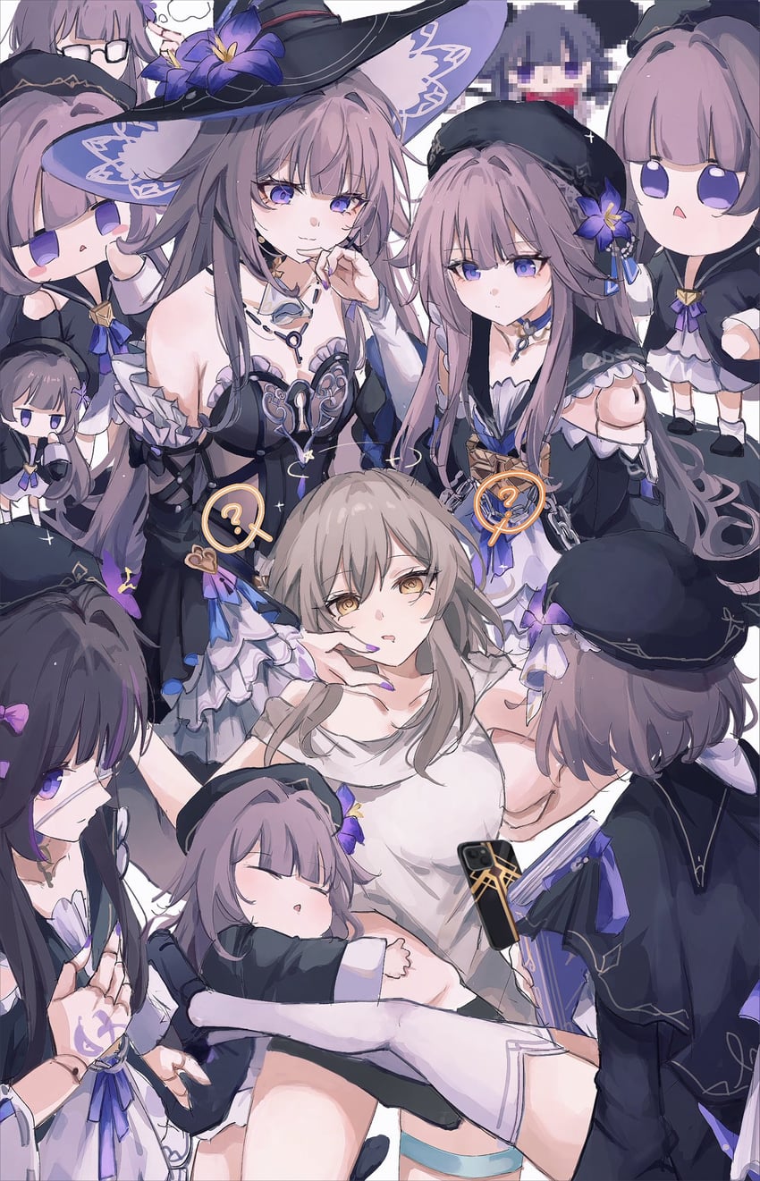 trailblazer, stelle, herta, the herta, and clockie (honkai and 1 more) drawn by pe_eee00