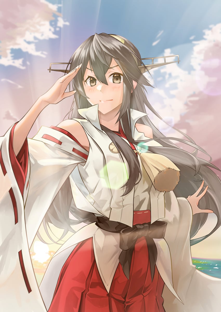 haruna and haruna kai ni (kantai collection) drawn by echo-kilo