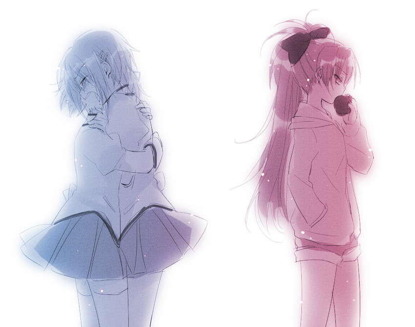 kaname madoka, miki sayaka, and sakura kyoko (mahou shoujo madoka magica) drawn by yuuma_(omaeno_meinichi)