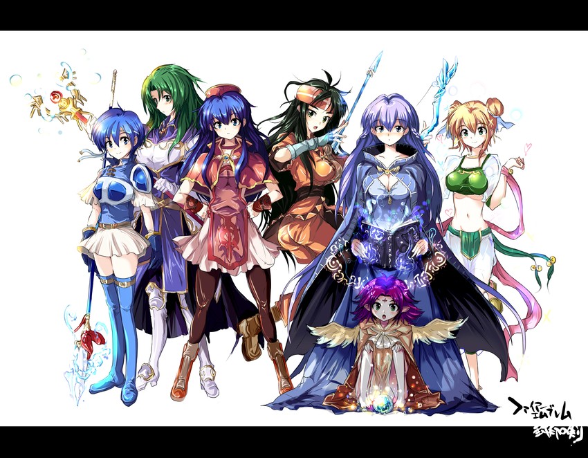 lilina, sophia, fae, cecilia, shanna, and 2 more (fire emblem and 1 more) drawn by echizen_(hvcv)