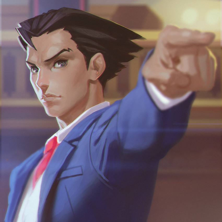 phoenix wright (ace attorney and 1 more) drawn by ilya_kuvshinov