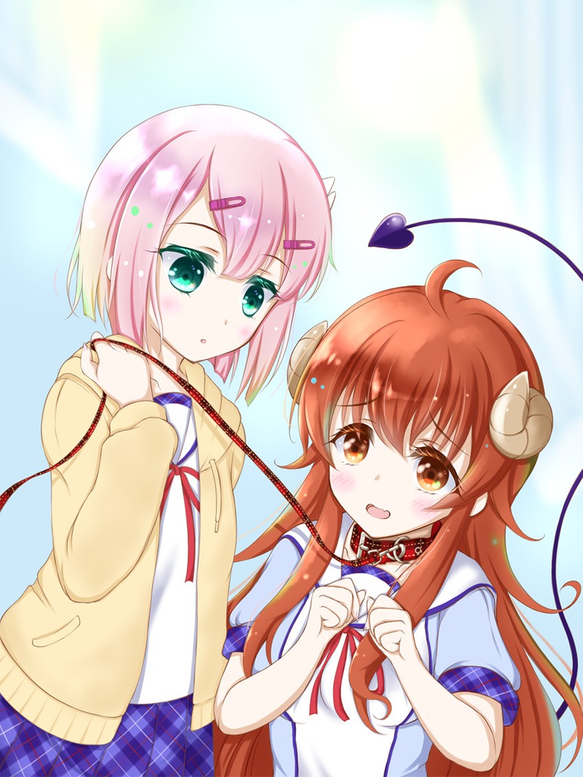 yoshida yuuko and chiyoda momo (machikado mazoku) drawn by munimeg