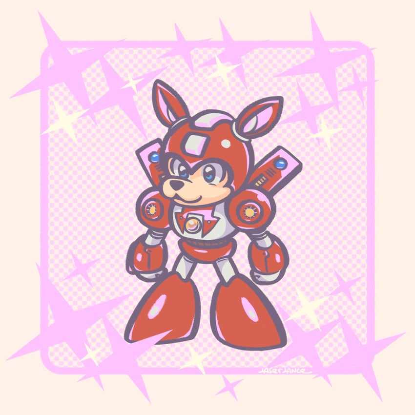 mega man, rush, and super mega man (mega man) drawn by laser-lance