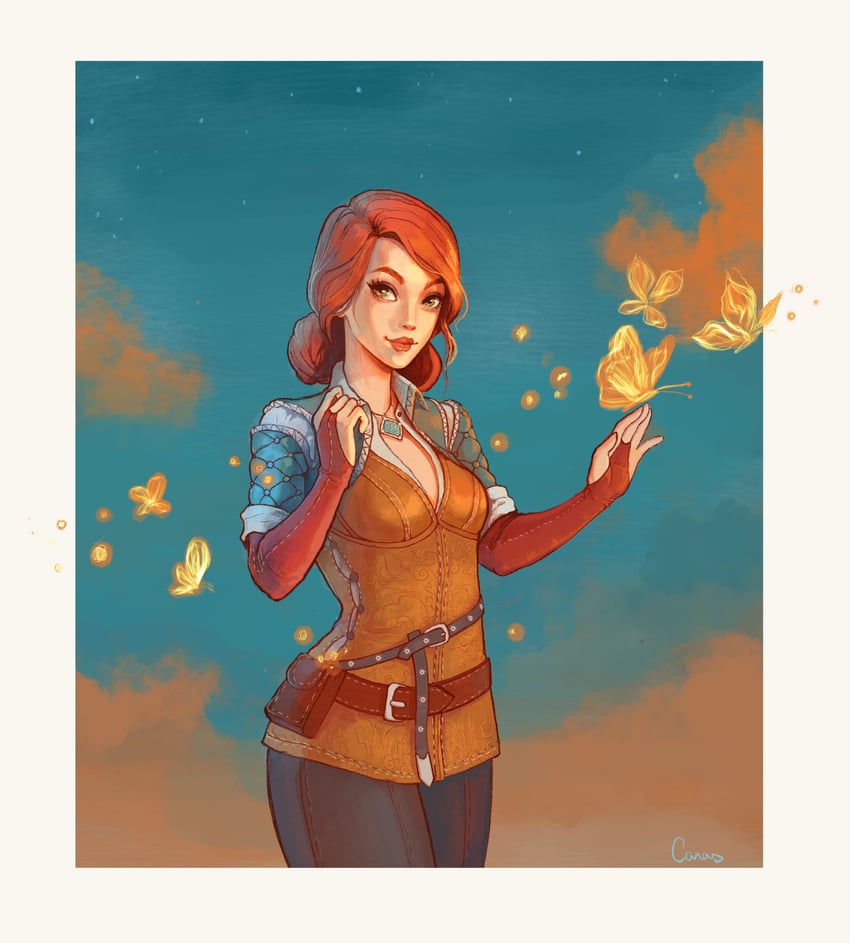 triss merigold (the witcher and 1 more) drawn by allyedfrown