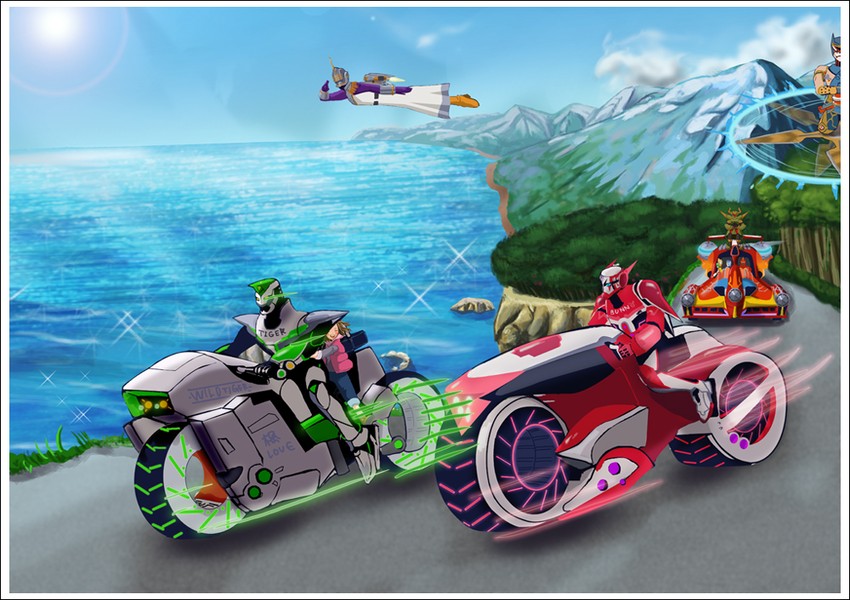 barnaby brooks jr., kaburagi t. kotetsu, ivan karelin, huang pao-lin, keith goodman, and 9 more (tiger & bunny) drawn by potechi211