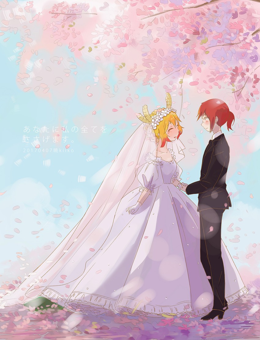 tohru and kobayashi (kobayashi-san chi no maidragon) drawn by oyxiaoyo