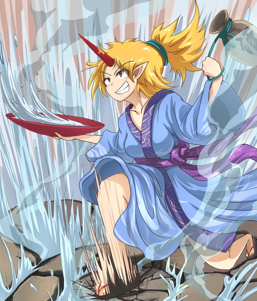 hoshiguma yuugi (touhou and 1 more) drawn by gurina_15
