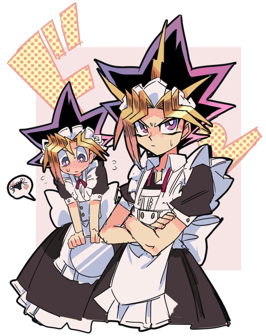 muto yugi and yami yugi (yu-gi-oh! and 1 more) drawn by shi_(shooo_ttt)