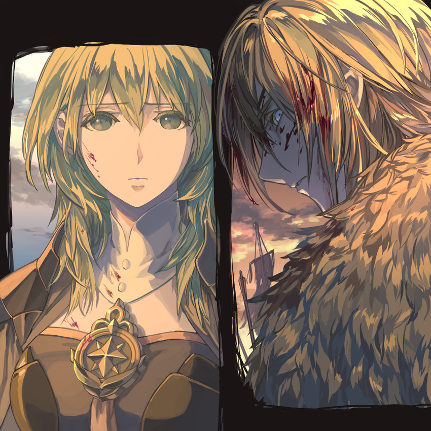 dimitri alexandre blaiddyd and female byleth (fire emblem and 1 more) drawn by harusame_(rueken)