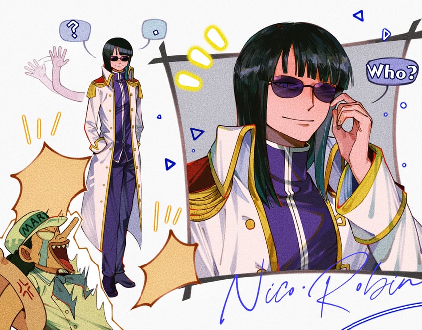 nico robin and usopp (one piece) drawn by jo_jun