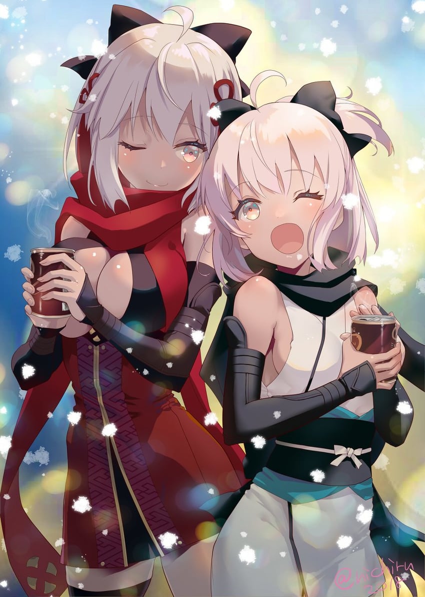 okita souji and okita souji alter (fate and 1 more) drawn by nichiru