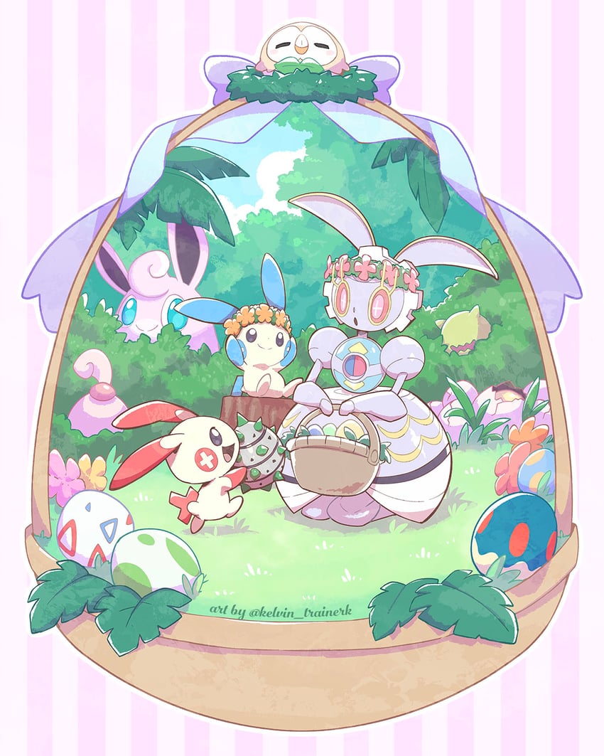 rowlet, cyndaquil, togepi, minun, plusle, and 5 more (pokemon) drawn by kelvin-trainerk