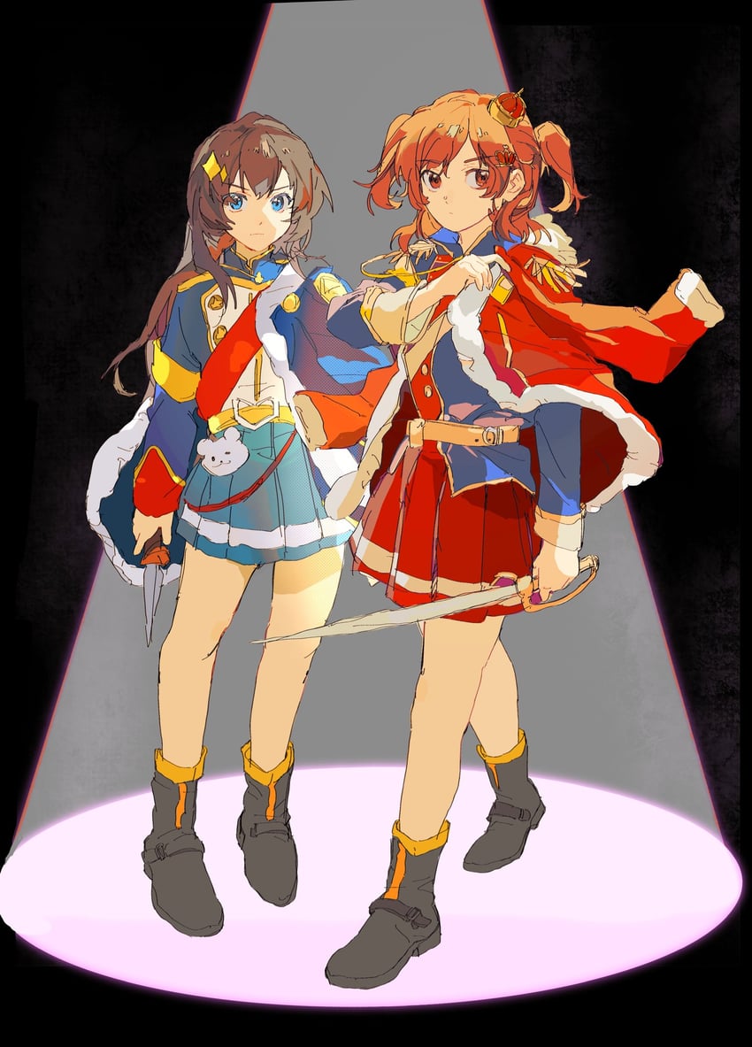 aijou karen and kagura hikari (shoujo kageki revue starlight) drawn by cloudyooooo