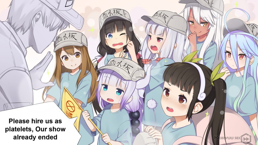 chloe von einzbern, kanna kamui, hachikuji mayoi, hinatsuru ai, platelet, and 5 more (fate and 7 more) drawn by keiryuu_seo