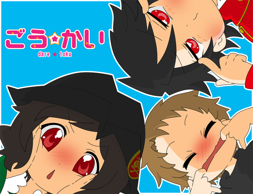 captain marvelous, ikari gai, and basco ta jolokia (lucky star and 2 more) drawn by runaka