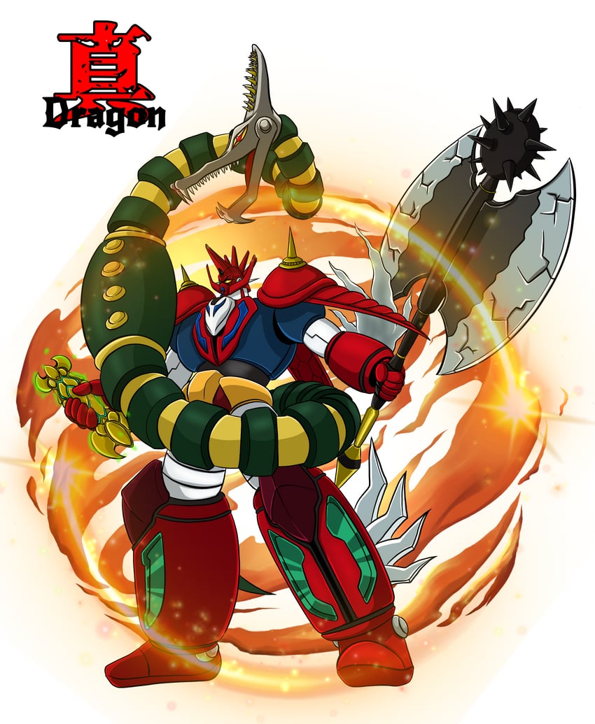 getter dragon and uzaara (getter robo and 1 more) drawn by ayachu_(getter_robo_artist)