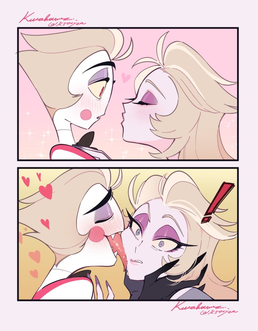 lucifer morningstar and lilith (hazbin hotel) drawn by k500yen