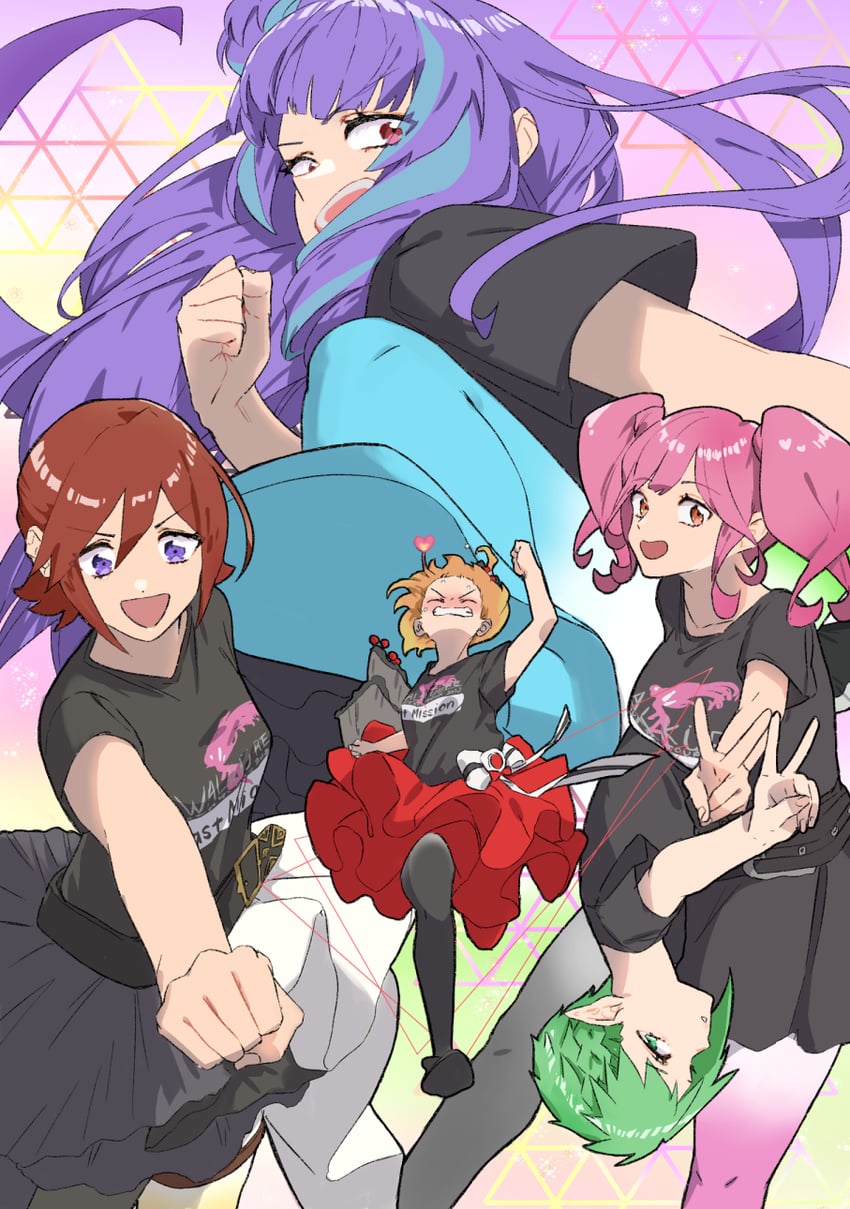 mikumo guynemer, freyja wion, kaname buccaneer, makina nakajima, reina prowler, and 5 more (macross and 1 more) drawn by tebukuro_tette