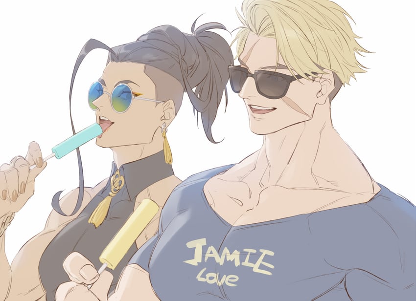 luke sullivan and jamie siu (street fighter and 1 more) drawn by talgi