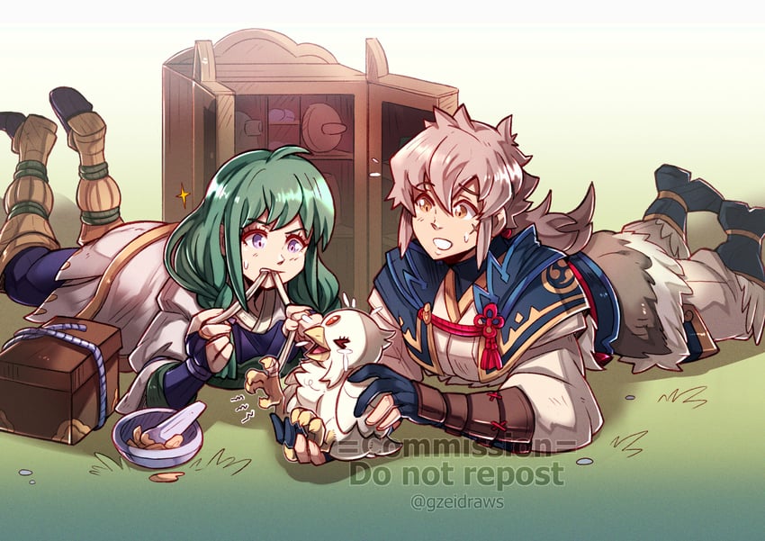 midori and kiragi (fire emblem and 1 more) drawn by gzei