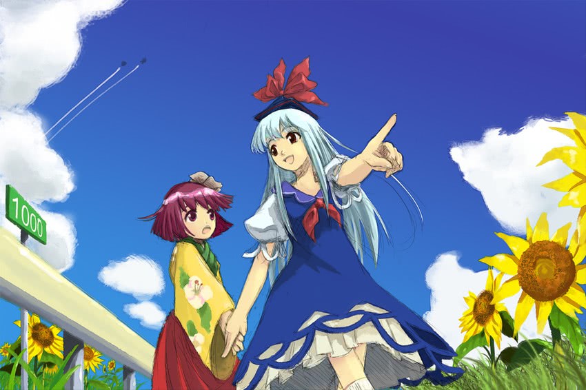 kamishirasawa keine and hieda no akyuu (touhou) drawn by phi_lin