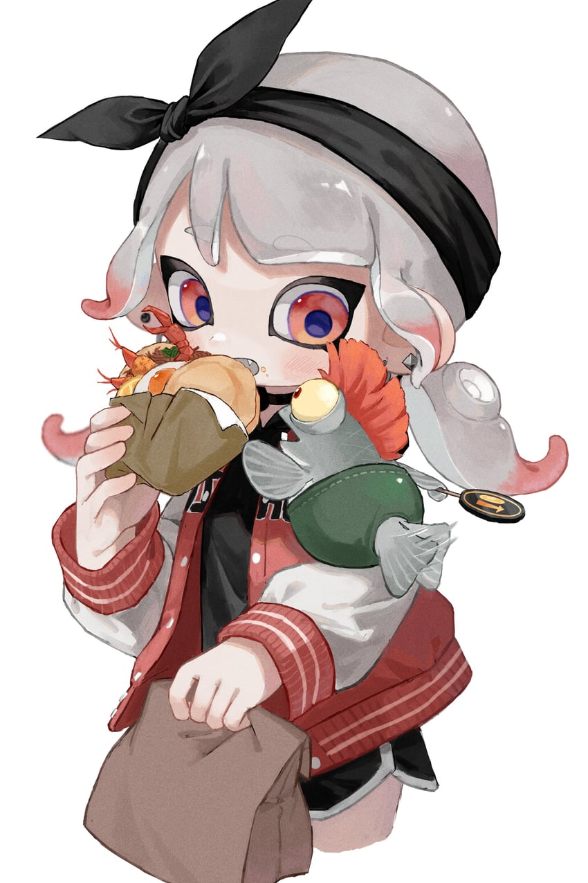 octoling player character, octoling girl, and smallfry (splatoon) drawn by myon_rio