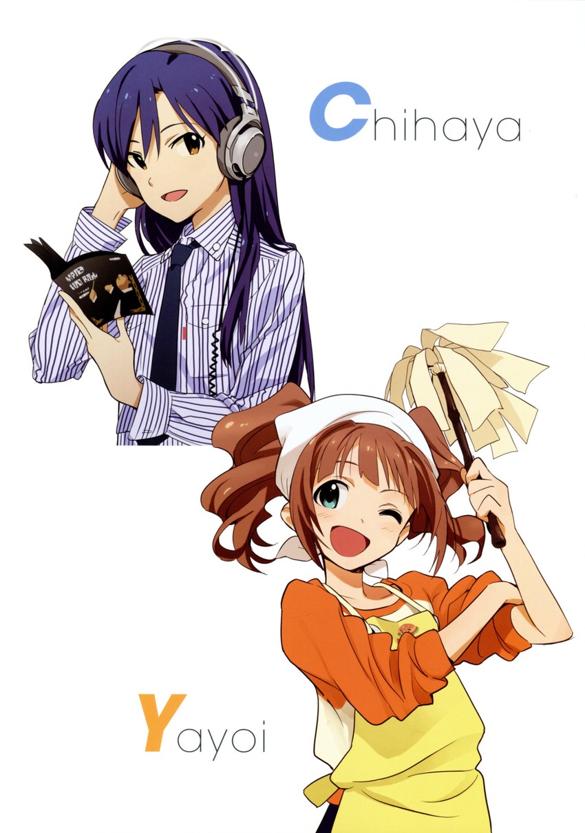 kisaragi chihaya and takatsuki yayoi (idolmaster) drawn by matsuo_yuusuke and nishigori_atsushi