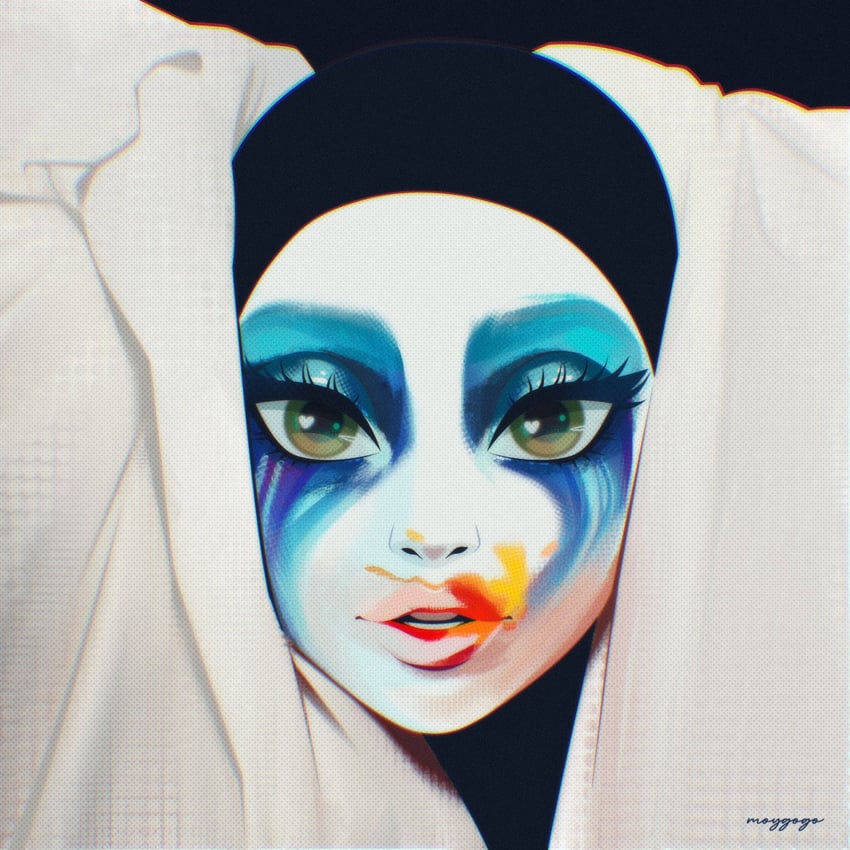 lady gaga (real life and 1 more) drawn by moy_gogo