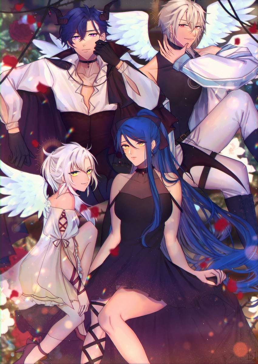 rean schwarzer, fie claussell, crow armbrust, and laura s. arseid (eiyuu densetsu and 2 more) drawn by hishimotsuki