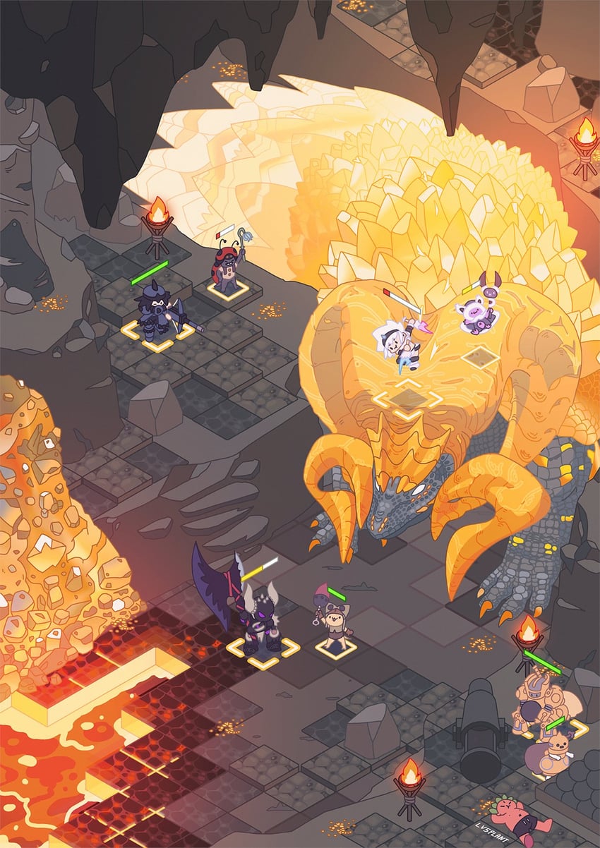 monster hunter, felyne, and kulve taroth (monster hunter and 1 more) drawn by lv5plant