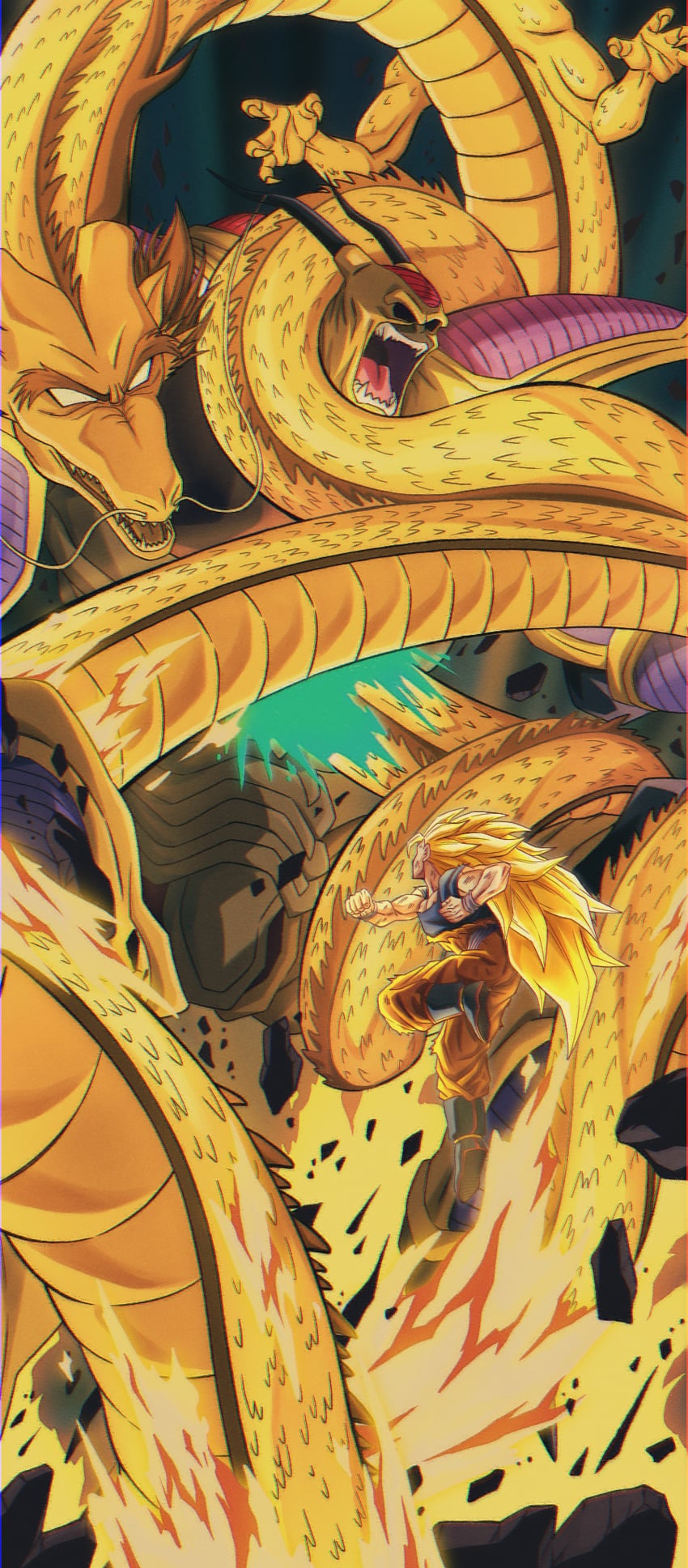 son goku and hirudegarn (dragon ball and 1 more) drawn by buraku_black