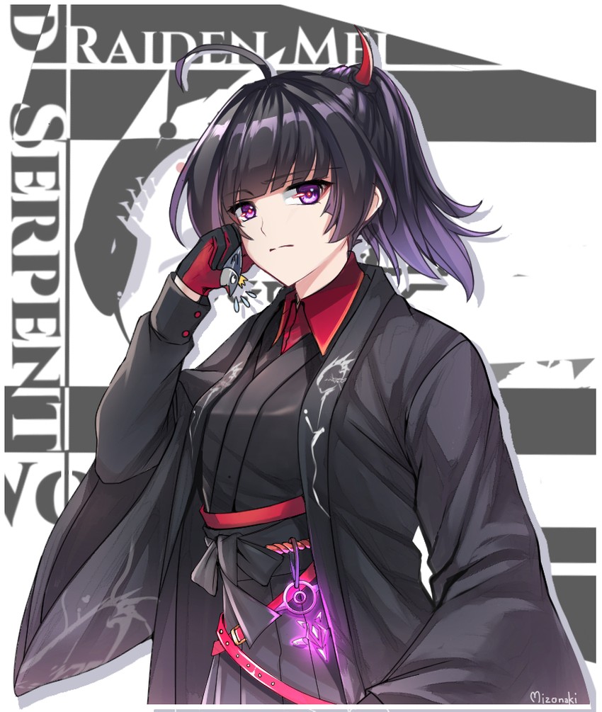 raiden mei (honkai and 1 more) drawn by mizonaki