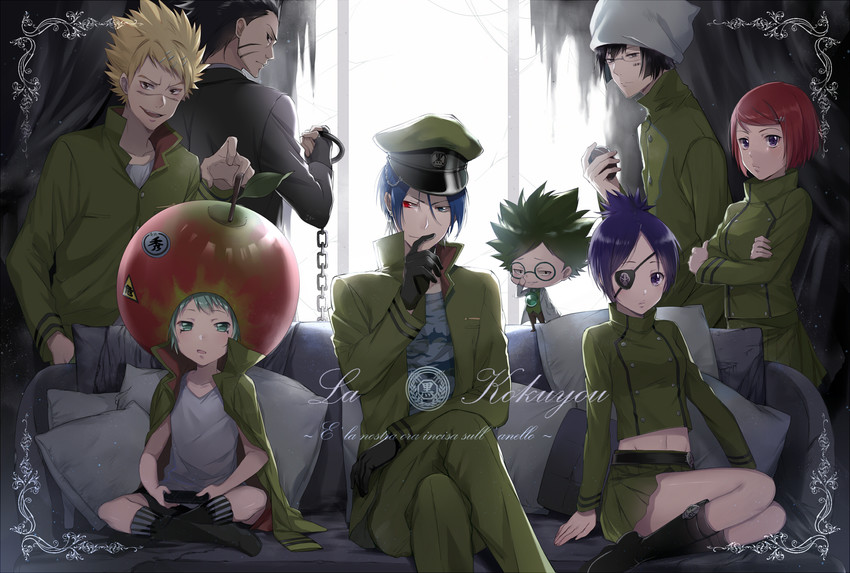 chrome dokuro, rokudou mukuro, fran, kakimoto chikusa, joushima ken, and 3 more (katekyo hitman reborn!) drawn by ekita_kuro