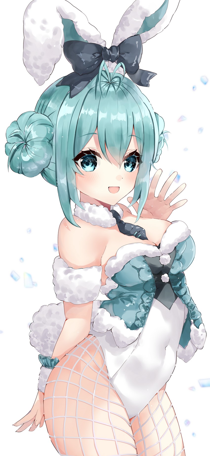 hatsune miku and bicute bunnies miku (vocaloid) drawn by viwop