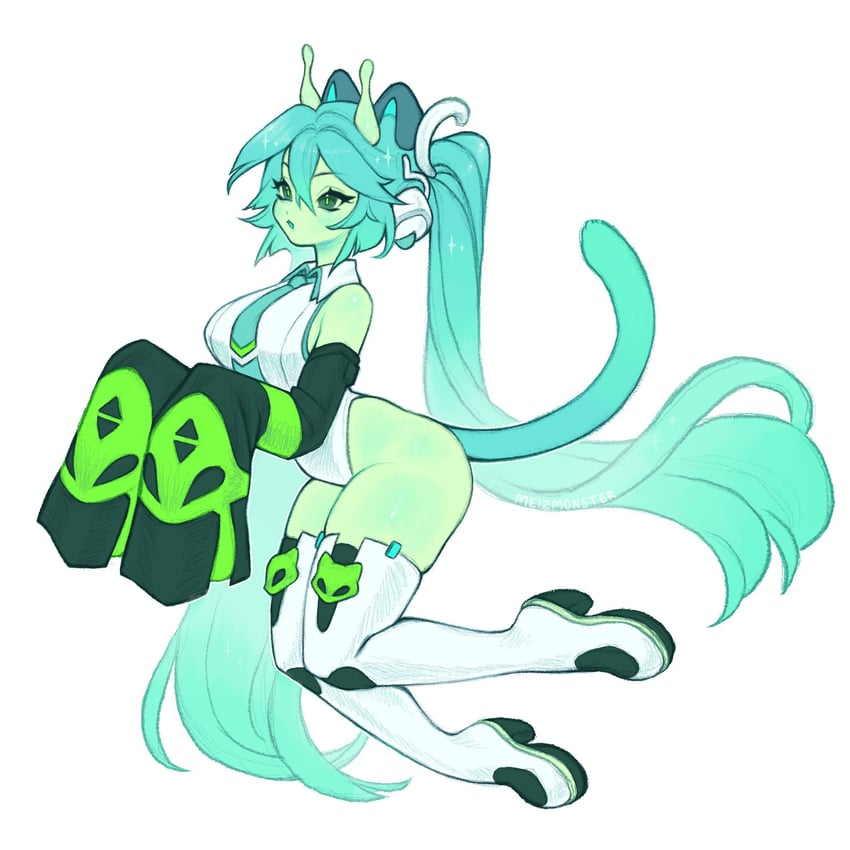 hatsune miku and glorpi miku (vocaloid) drawn by meizmonster