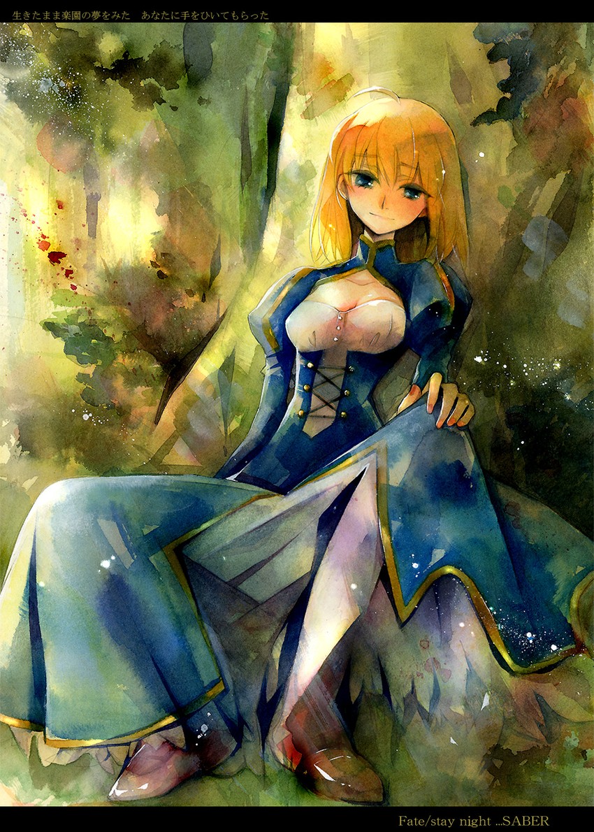 artoria pendragon and saber (fate and 1 more) drawn by burirai