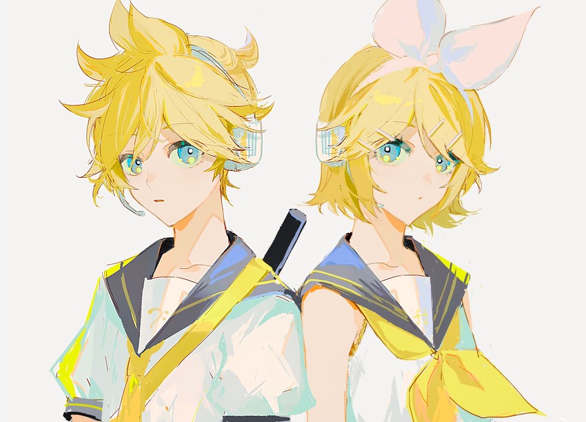 kagamine rin and kagamine len (vocaloid) drawn by nima_(nimamann)