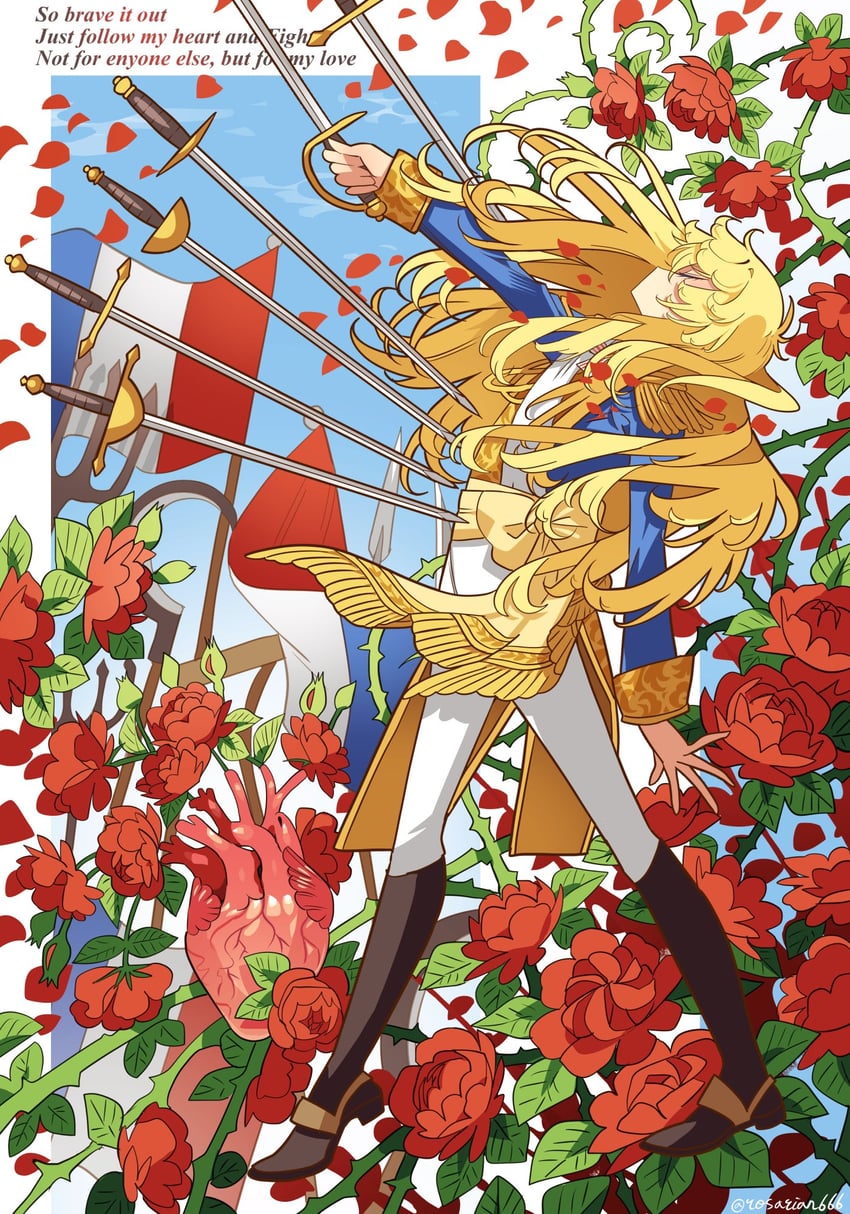 oscar francois de jarjayes (versailles no bara) drawn by meremero