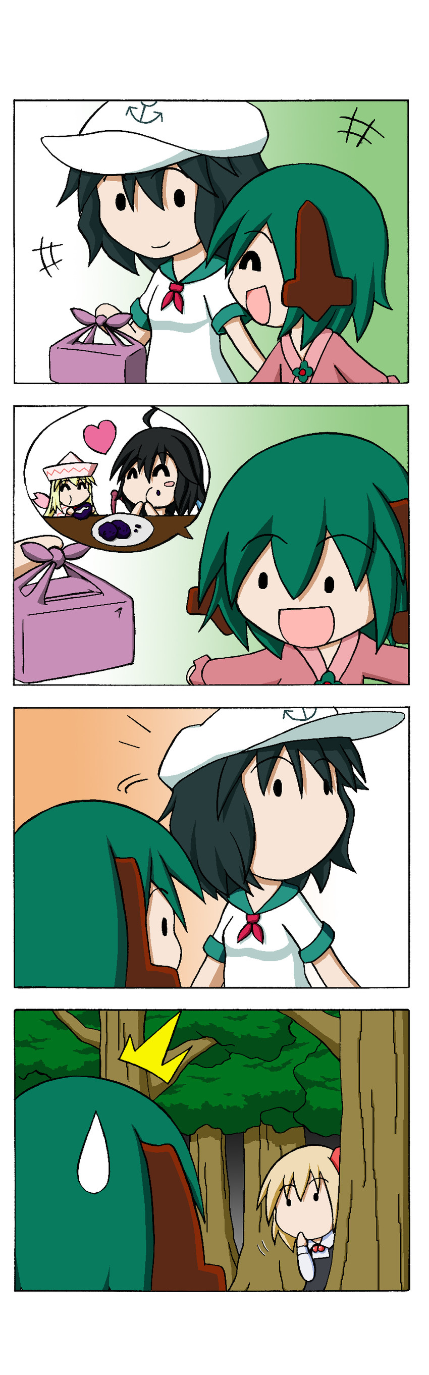 rumia, houjuu nue, murasa minamitsu, kasodani kyouko, and lily white (touhou) drawn by rakugaki-biyori